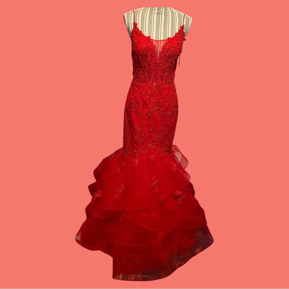 NWT gown by COLORS Dress. Tie back adjustable waist. Sz 12. Perfect for PROM. - Picture 10 of 12